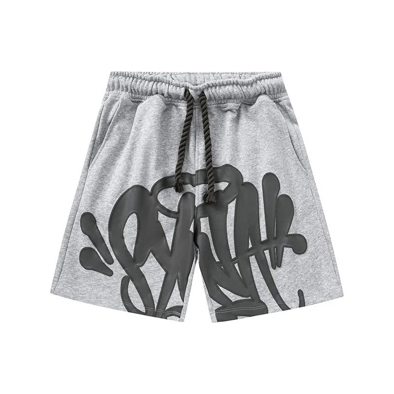 Trendy Brand American Street Graffiti Letter Printed Sports Shorts for Men's Sports and Leisure Quick Drying Beach Pants