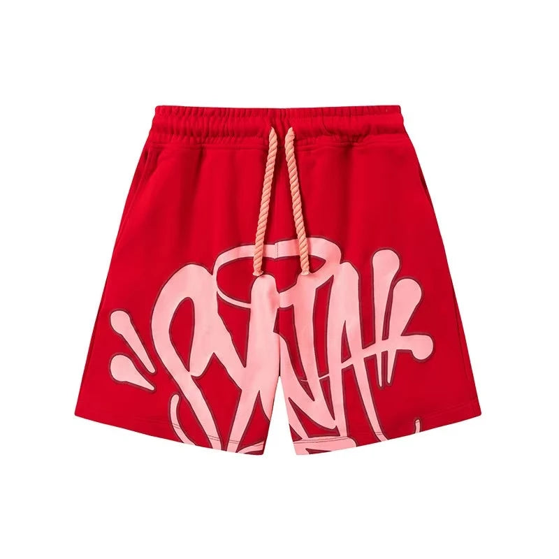 Trendy Brand American Street Graffiti Letter Printed Hip Hop Y2K Shorts Sports and Leisure Quick-drying Moto Beach Short Pants