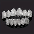 Trendy 2025 Glossy Teeth Grillz Hip Hop Golden Silvery Top Bottom Tooth Caps Unisex Rapper Costume Party Halloween Gift