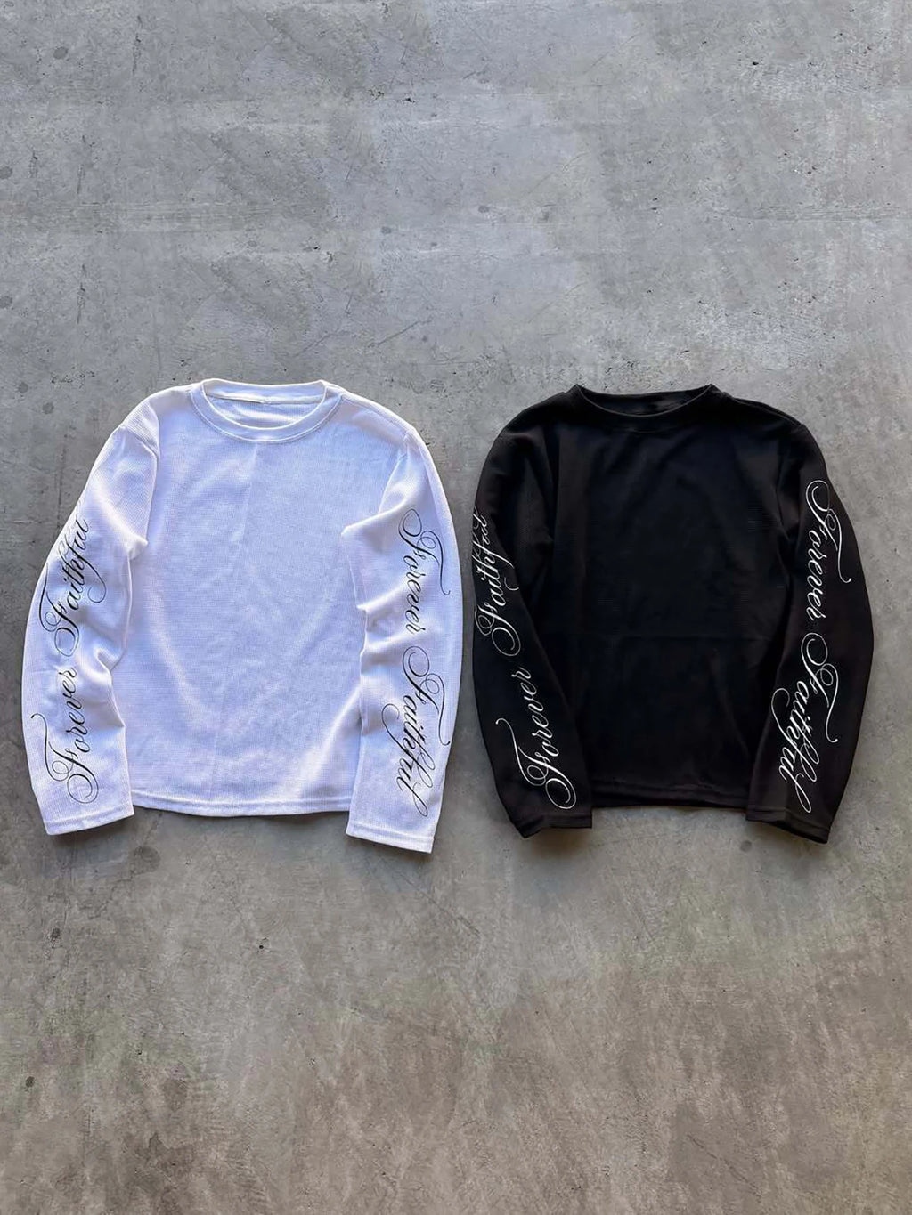 Autumn and Winter New Round Neck Letter Printed Gothic Loose American Style Pullover Casual T-Shirt Top