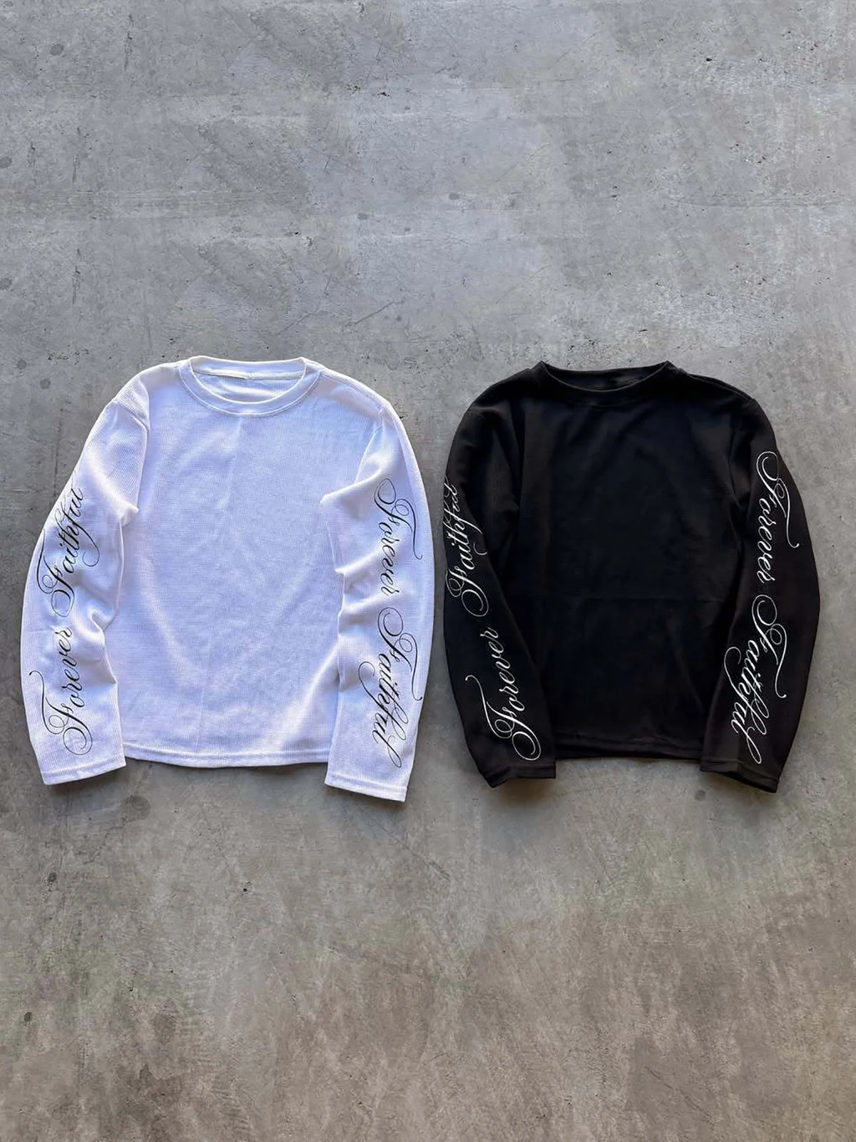 Autumn and Winter New Round Neck Letter Printed Gothic Loose American Style Pullover Casual T-Shirt Top