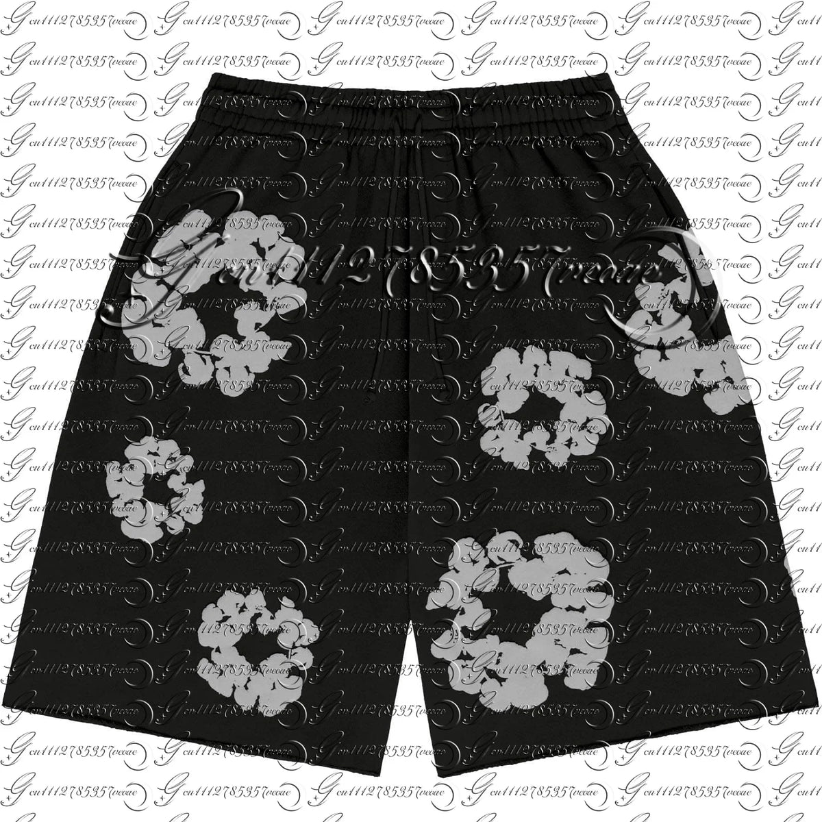 2026 Summer New Men's Navy Wreath 3D Print Sweat Shorts Oversized Pants, Suitable for Daily Wear and Training FamilyMatching