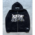 Fashion Retro Star and Letter Printed Zipper Hoodies Women & Men Y2K Spring Autumn Section Lazy Trendy All-match Cardigan Hooded