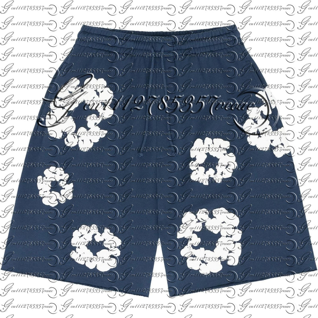 2026 Summer New Men's Navy Wreath 3D Print Sweat Shorts Oversized Pants, Suitable for Daily Wear and Training FamilyMatching