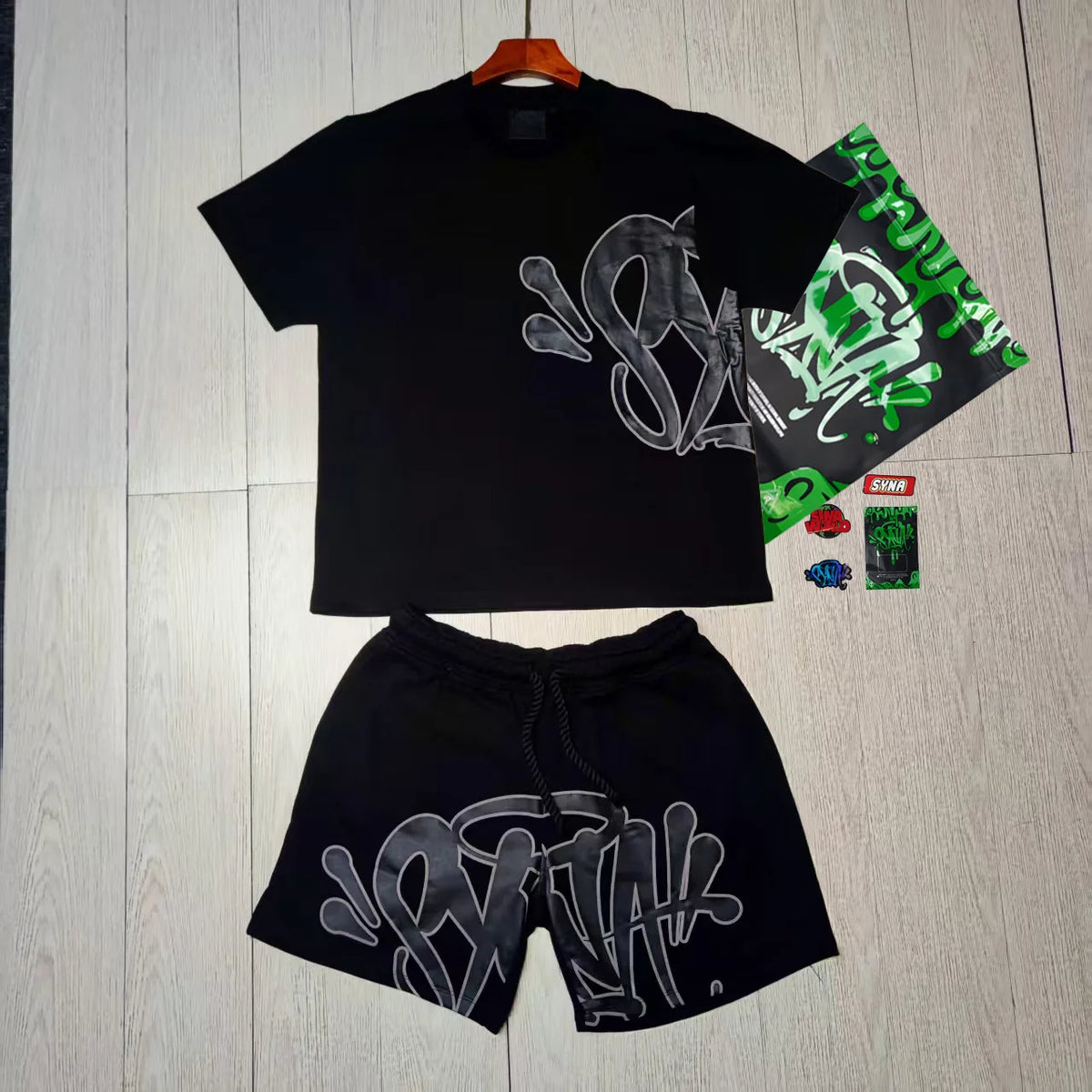 Synaworld Cotton Clothes Casual Summer T-Shirt Shorts Central Cee Y2k Women's Men's Clothing Outfit Tees Streetwear Tops Trunks