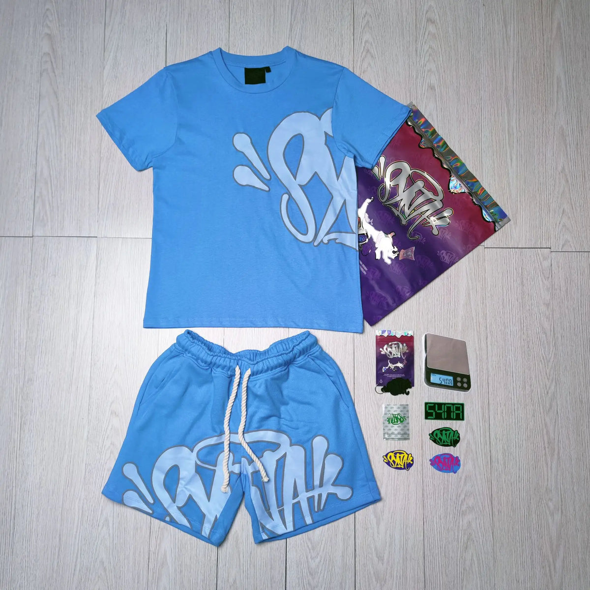 Synaworld Cotton Clothes Casual Summer T-Shirt Shorts Central Cee Y2k Women's Men's Clothing Outfit Tees Streetwear Tops Trunks