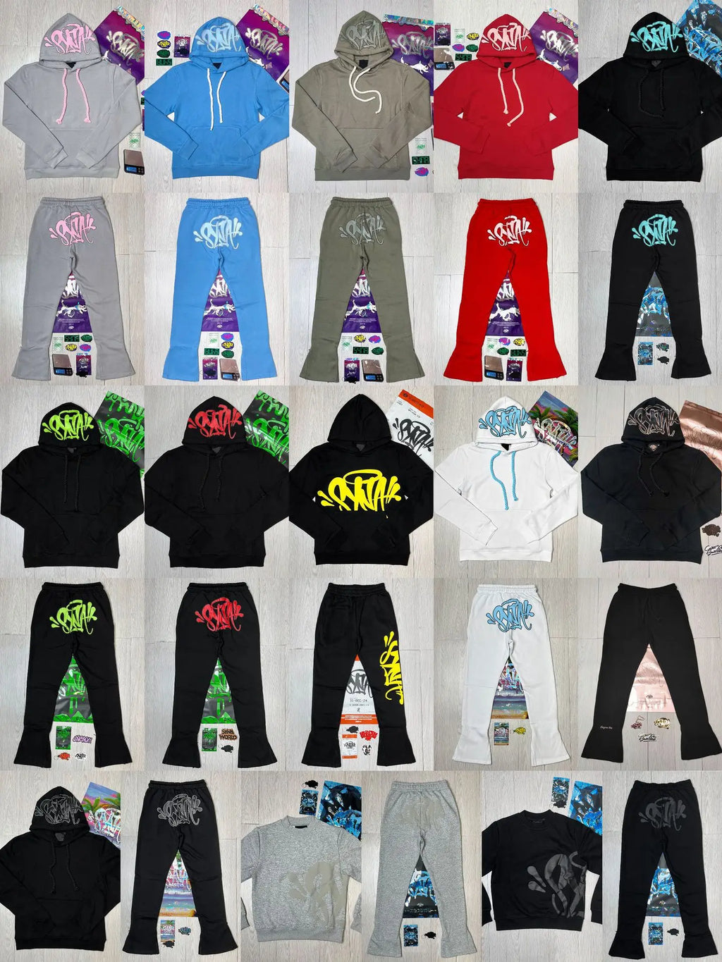 Fashion Synaworld Tops Long Pants Cotton Autumn Winter Tracksuits Hip Hop Men Women Unisex Hooded Sweatshirt Sports Trousers