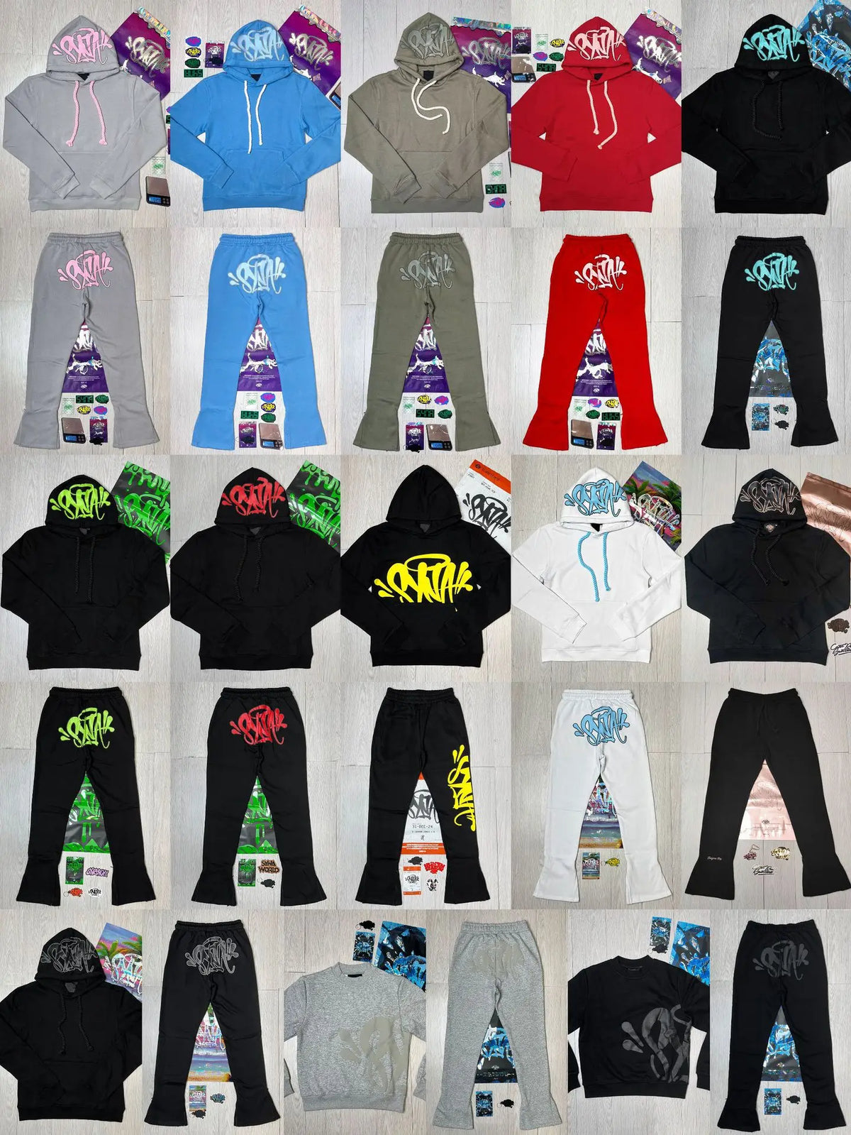 Fashion Synaworld Tops Long Pants Cotton Autumn Winter Tracksuits Hip Hop Men Women Unisex Hooded Sweatshirt Sports Trousers