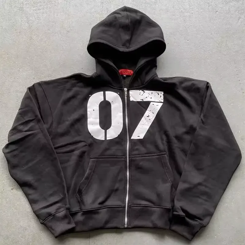 Y2K New Streetwear Set Casual Baggy Sweatpants Fashion Zipper Hoodie Spring American Street Hip-hop Casual Pants Printed Clothes