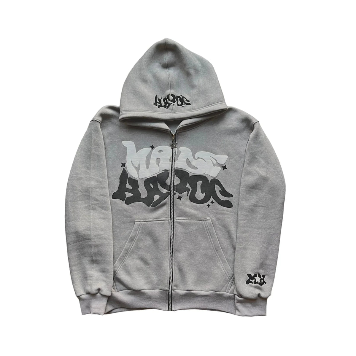 Fashion Retro Star and Letter Printed Zipper Hoodies Women & Men Y2K Spring Autumn Section Lazy Trendy All-match Cardigan Hooded