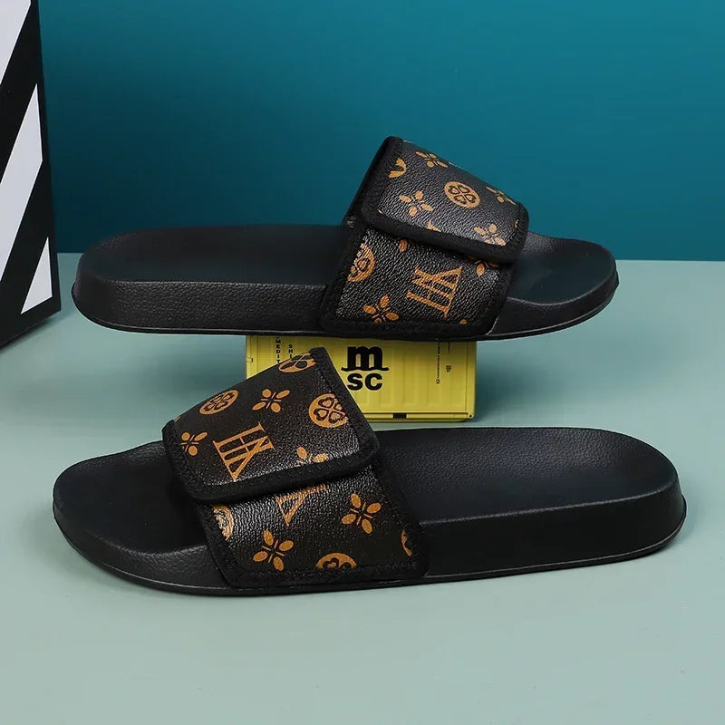 Men's Genuine Leather Sandals Comfortable Man Sandal House Slippers Man Summer Shoes Sale Genuine Mens Slipper Flip Flop Slides