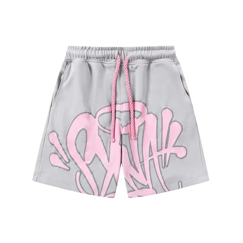 Trendy Brand American Street Graffiti Letter Printed Hip Hop Y2K Shorts Sports and Leisure Quick-drying Moto Beach Short Pants