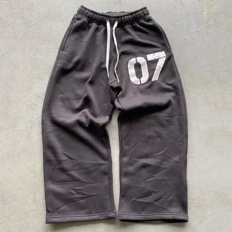 Y2K New Streetwear Set Casual Baggy Sweatpants Fashion Zipper Hoodie Spring American Street Hip-hop Casual Pants Printed Clothes