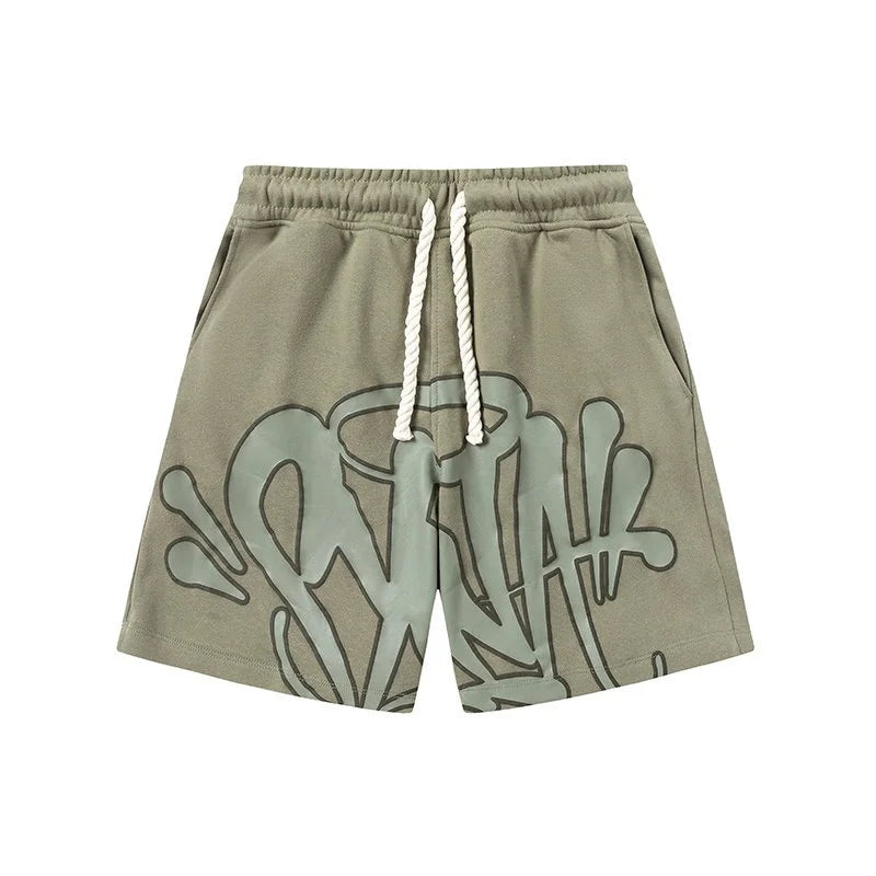Trendy Brand American Street Graffiti Letter Printed Sports Shorts for Men's Sports and Leisure Quick Drying Beach Pants