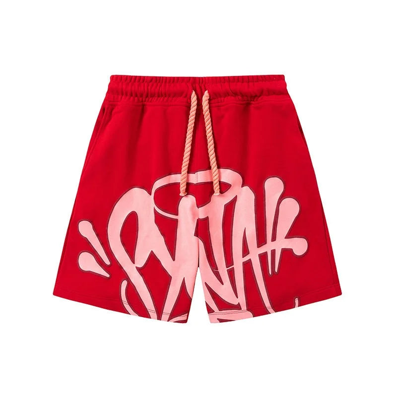 Trendy Brand American Street Graffiti Letter Printed Sports Shorts for Men's Sports and Leisure Quick Drying Beach Pants