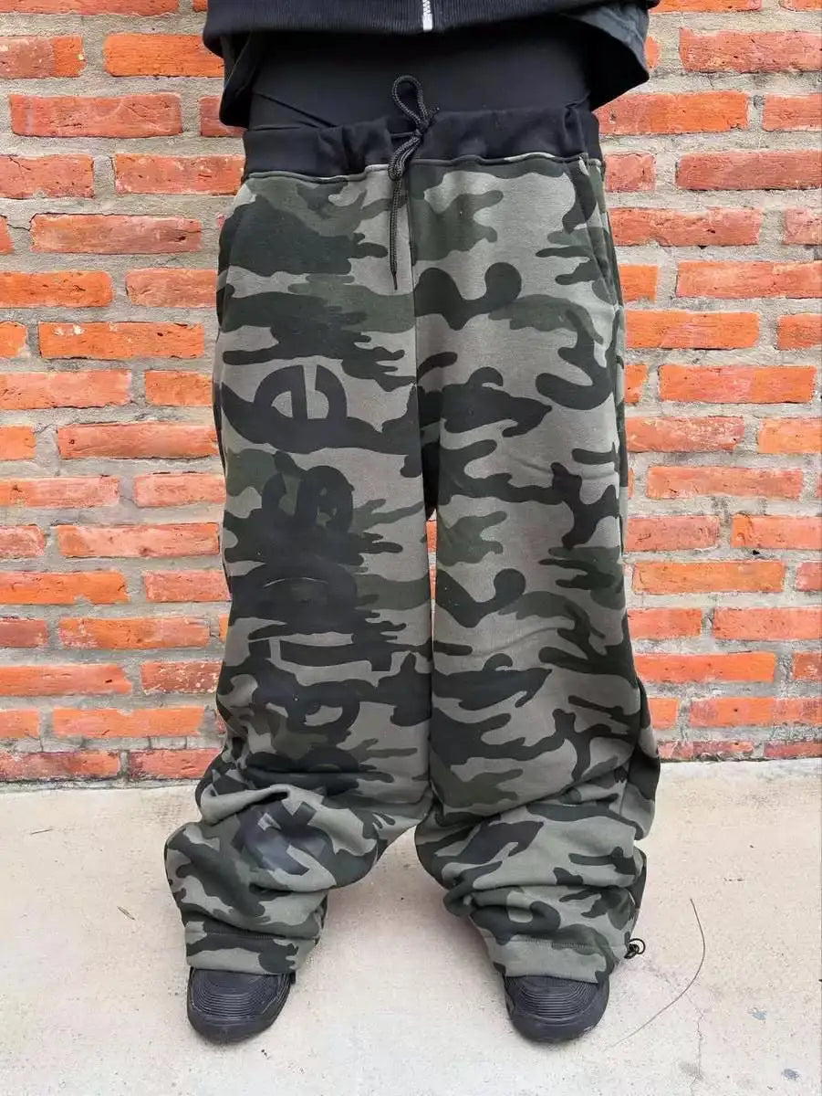Y2K Zip up hoodie Streetwear Hip Hop Casual Top Oversized Zipper Hoodie sweatshirt Goth Camouflage Aesthetics Graphic Print Punk