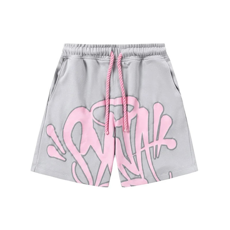 Trendy Brand American Street Graffiti Letter Printed Sports Shorts for Men's Sports and Leisure Quick Drying Beach Pants